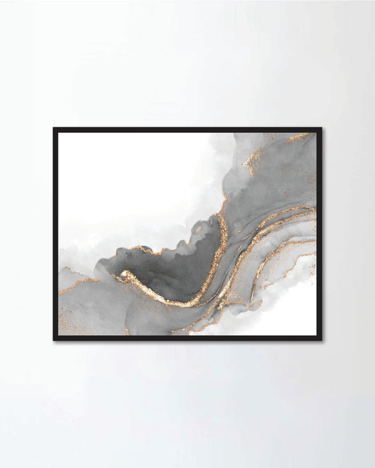 Abstract alcohol ink colorful technique black and gold