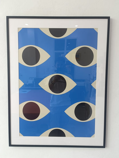 Set of minimal 20s geometric design with eyes