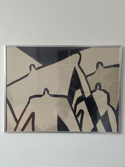 Black and white Abstract bauhaus art style (Canvas)