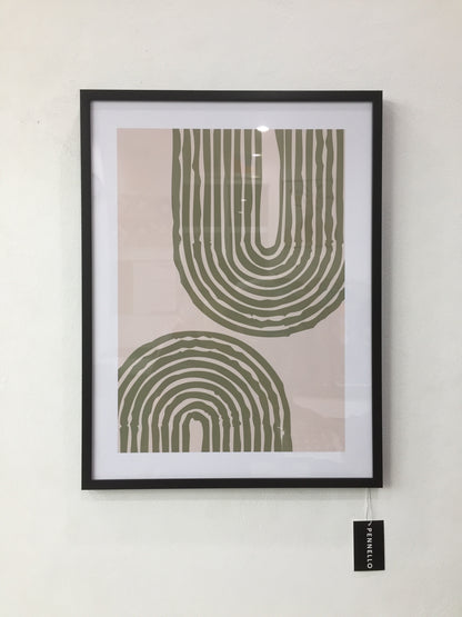 green beige abstract painting