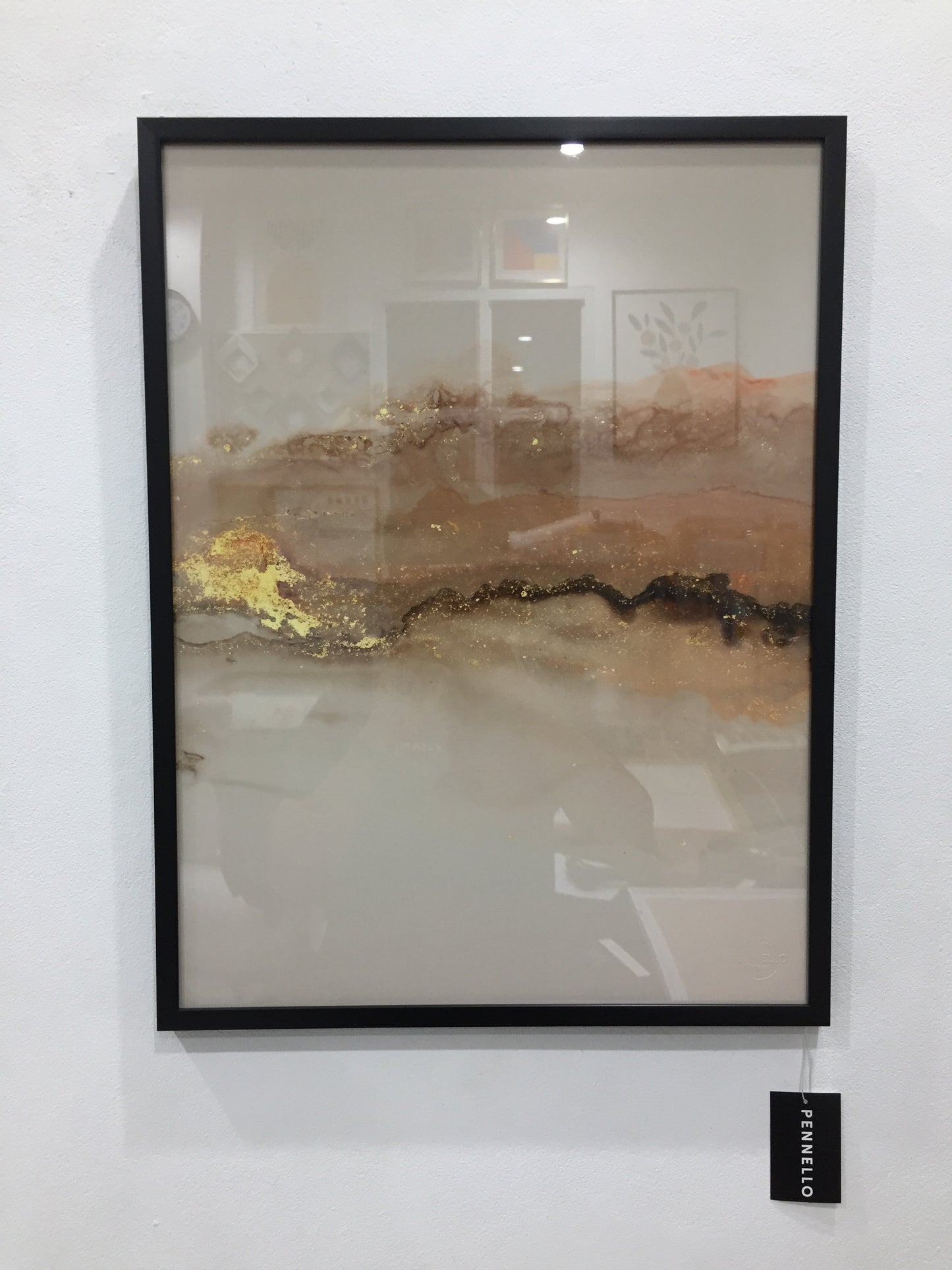 Art Abstract watercolor flow blot painting