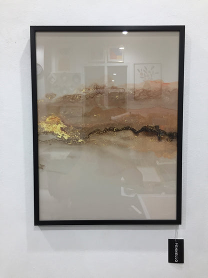 Art Abstract watercolor flow blot painting