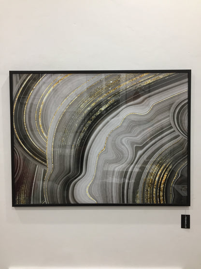 Artificial painted agate with gold veins