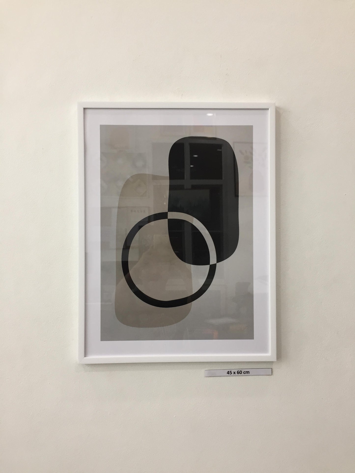 Black white painting black circle