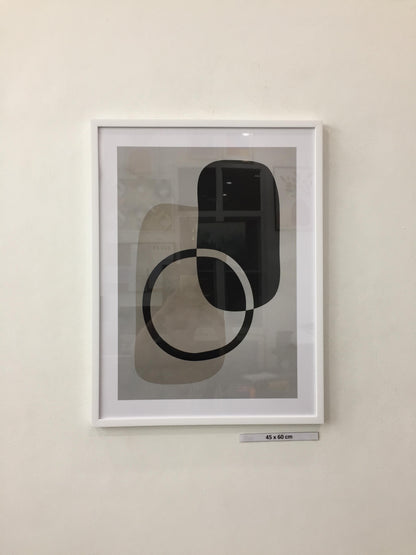 Black white painting black circle