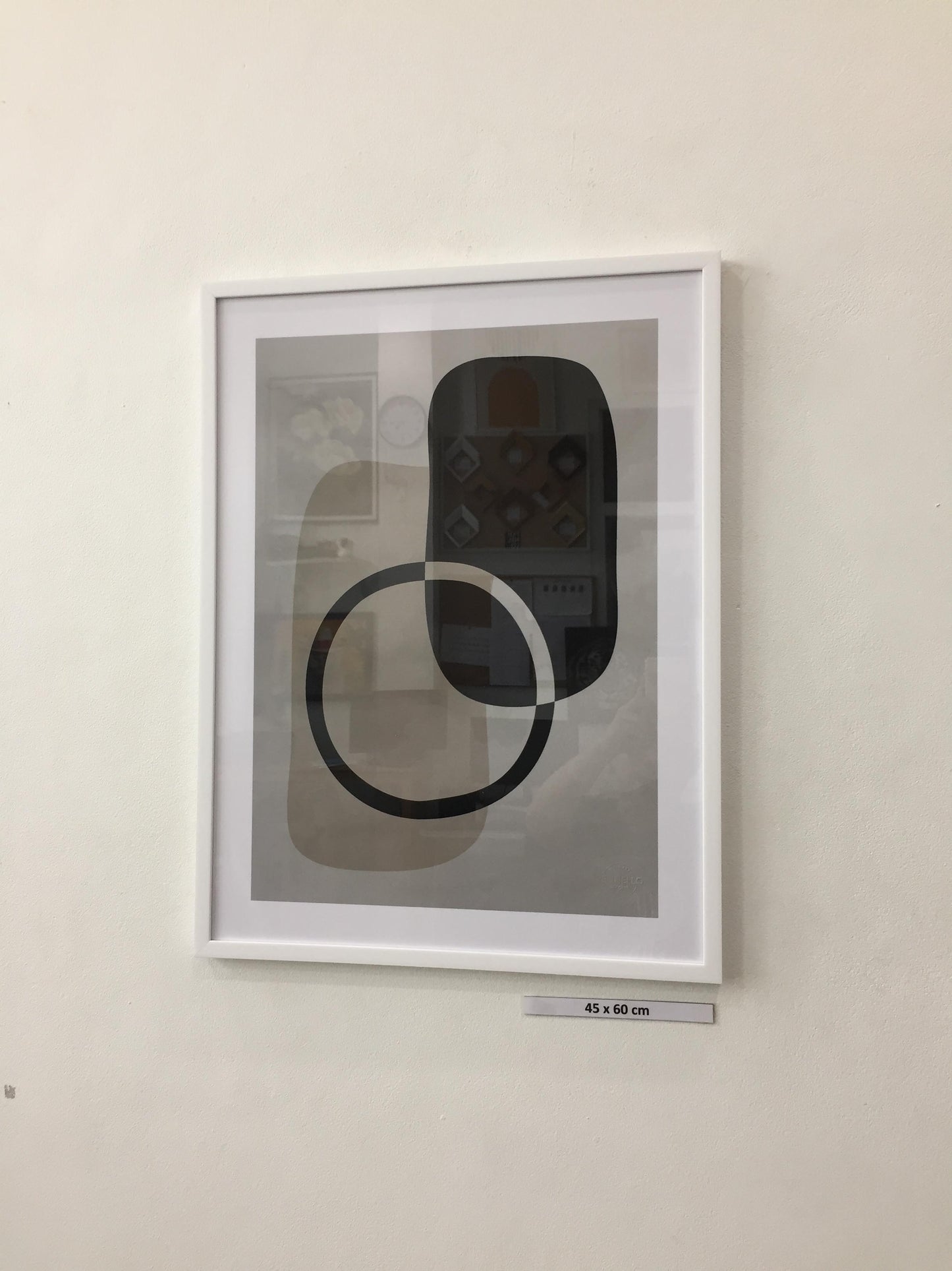 Black white painting black circle