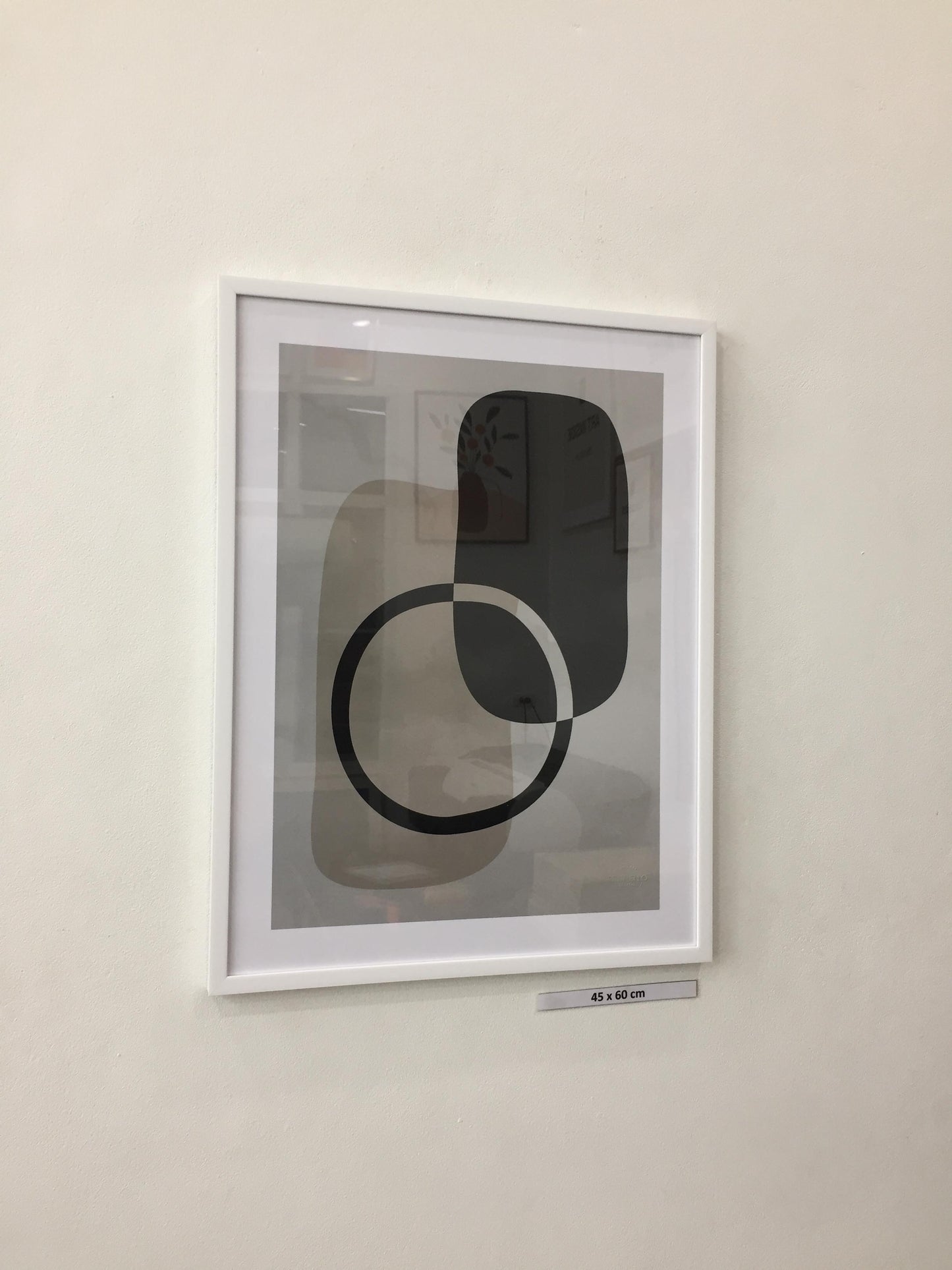 Black white painting black circle