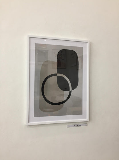 Black white painting black circle