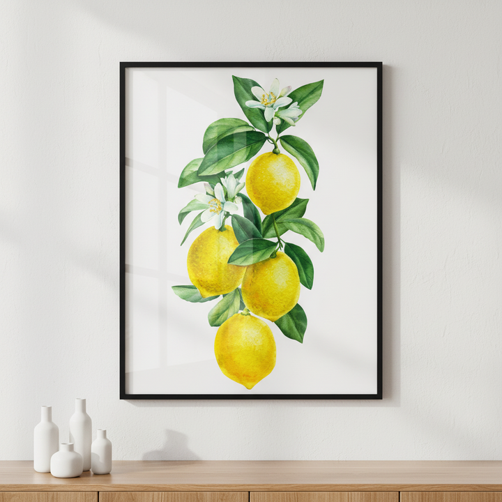 Lemon I ภาพติดผังสไตล์สแกนดิเนเวีย สำหรับตกแต่งบ้านและคอนโด พร้อมกรอบคุณภาพ