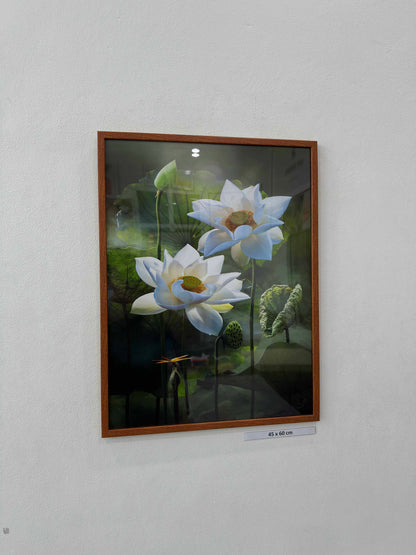 Pure white lotus flower