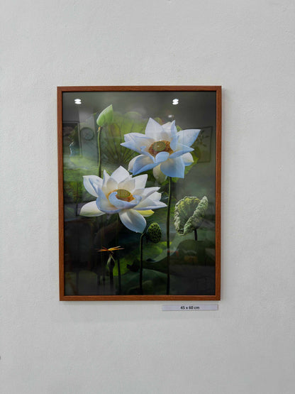 Pure white lotus flower