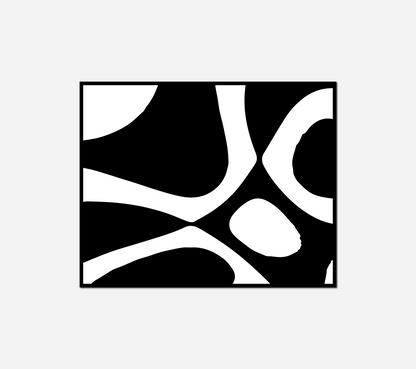 Close black white abstract painting white circle