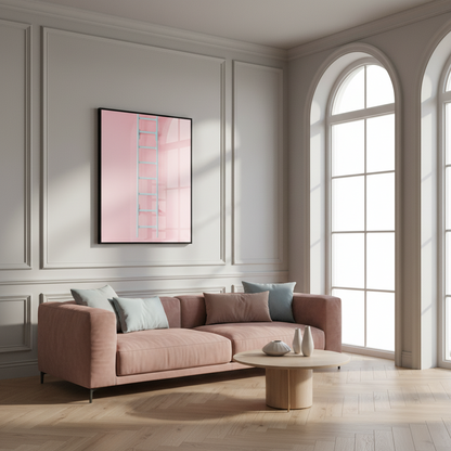 Close ladder against pink