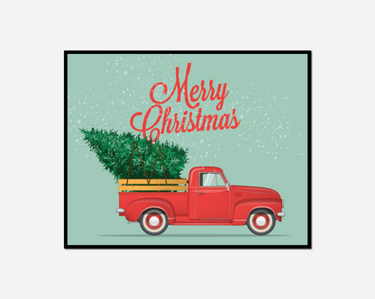 Red truck christmas tree back