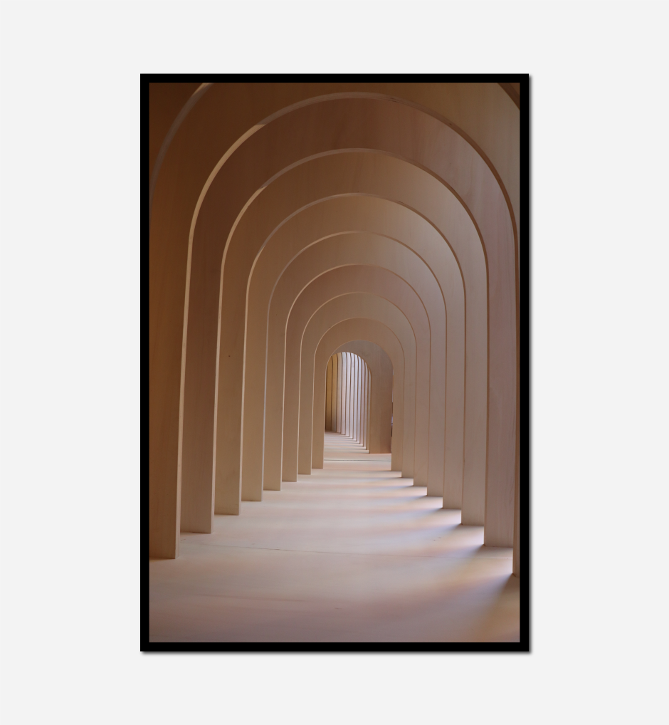 hallway long row stairs