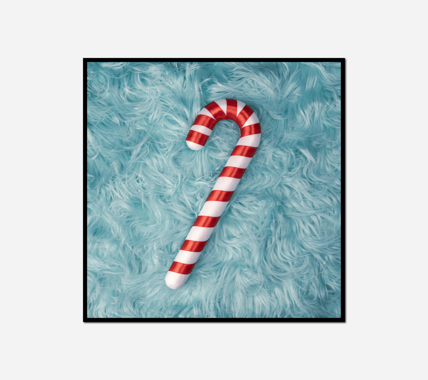 candy cane blue fuzzy surface