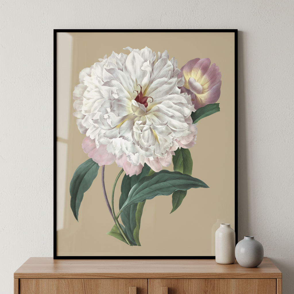 Painting flower ภาพติดผังสไตล์สแกนดิเนเวีย สำหรับตกแต่งบ้านและคอนโด พร้อมกรอบคุณภาพ