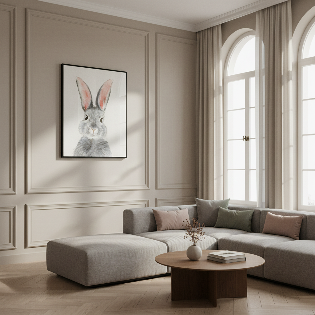 Close rabbit white