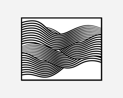 Black white abstract wave design black