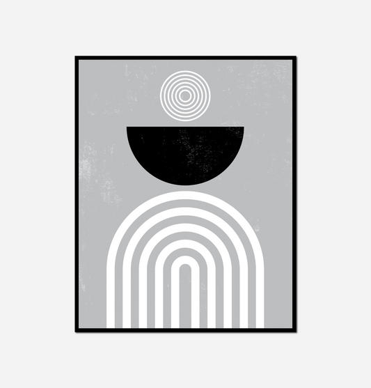 black white half moon