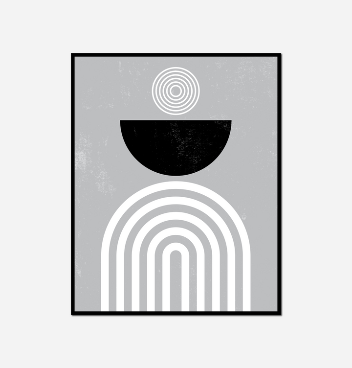 black white half moon