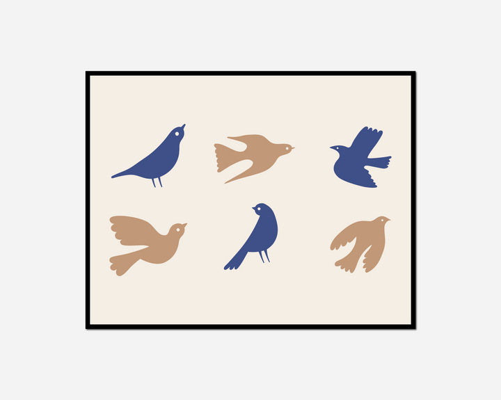 four birds flying air together