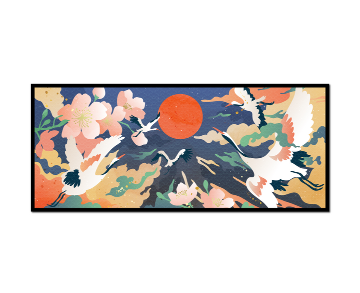 two birds flying sky sun