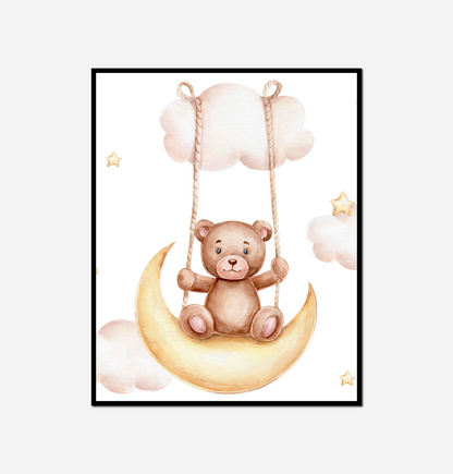 teddy bear sitting crescent
