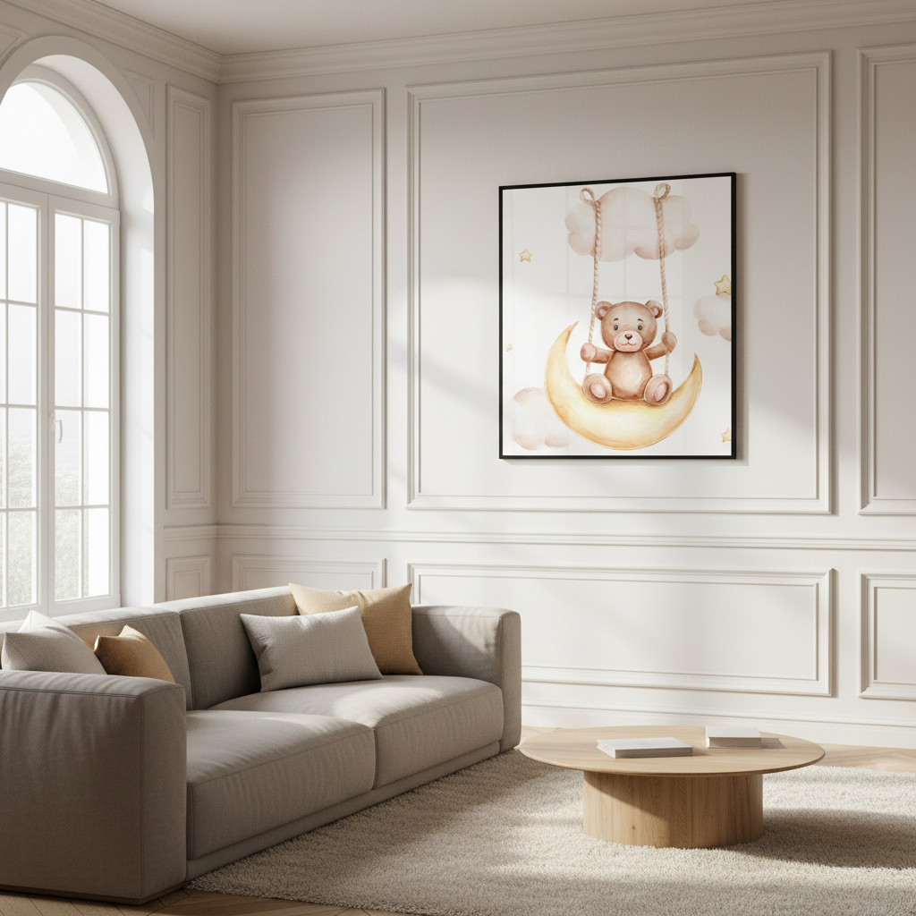 teddy bear sitting crescent