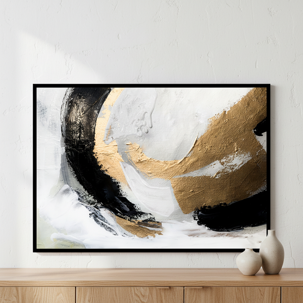 Painting black gold circle white