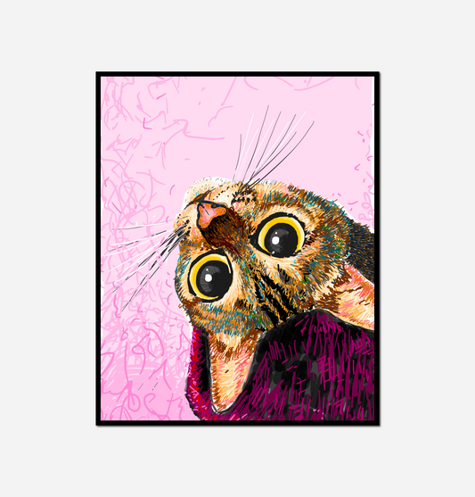 cat big eyes pink