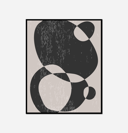Close black white abstract painting black