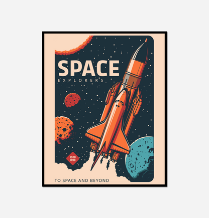 Space shuttle flying space