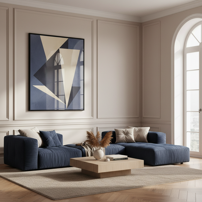 painting blue beige design