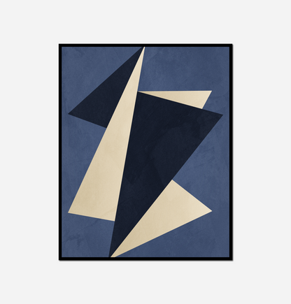 Blue white abstract painting