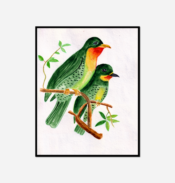 two birds sitting branch tree