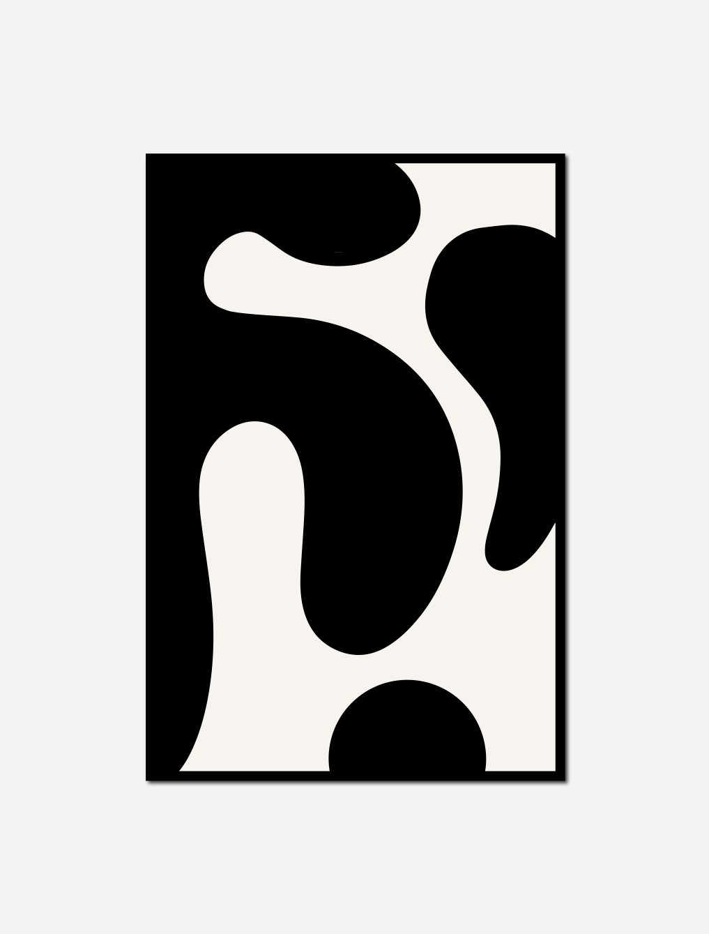 close black white abstract painting white