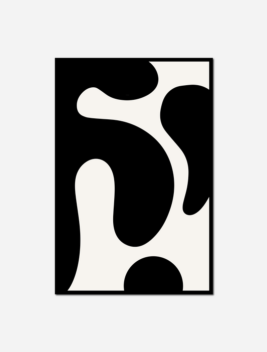 close black white abstract painting white