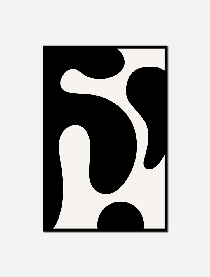 close black white abstract painting white