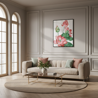 painting pink flower