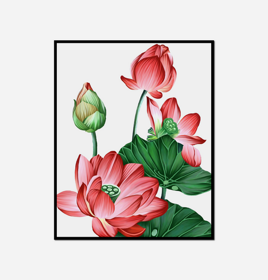 painting pink flower