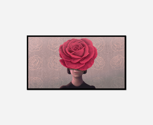 woman rose her head