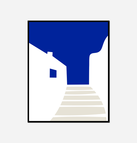 close blue white building