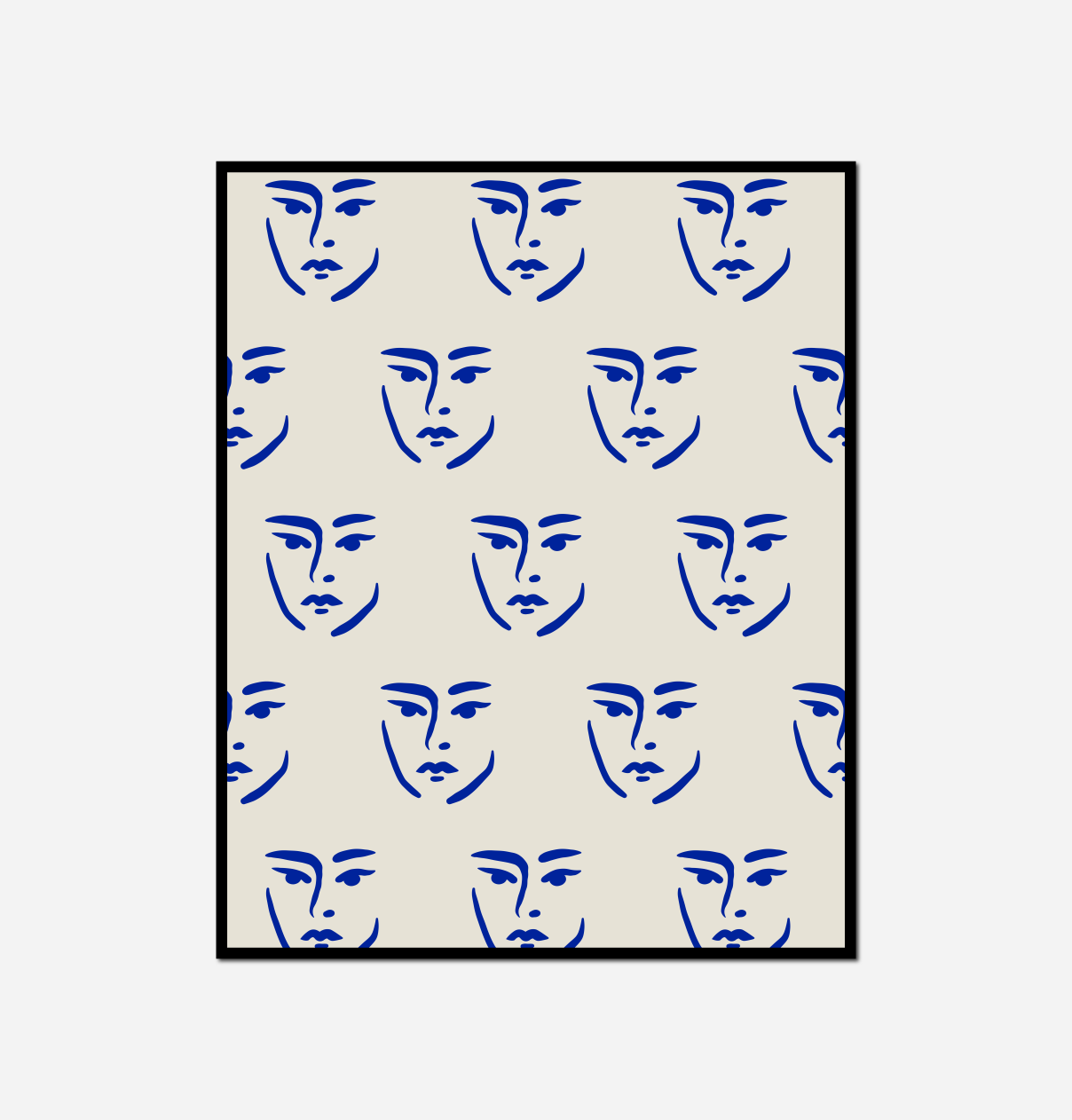 close face blue line