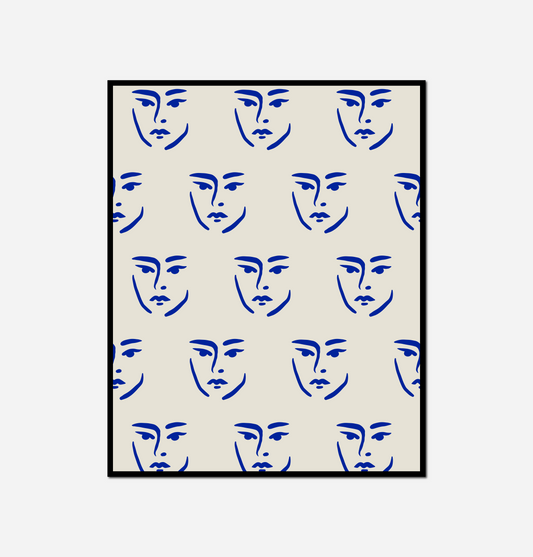 close face blue line