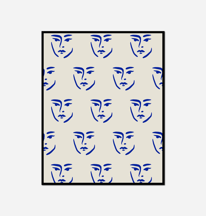 close face blue line