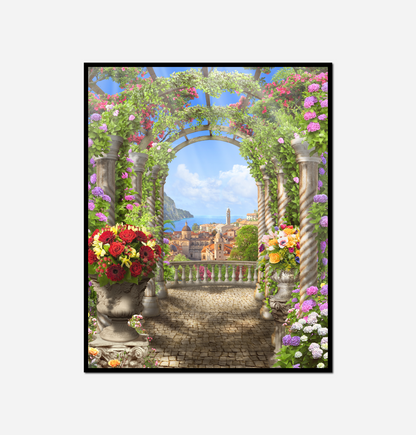 Garden flowers bench