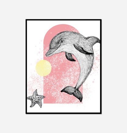 Dolphin starfish pink white
