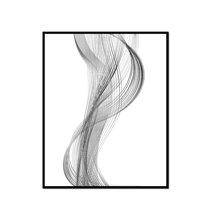 Black white curved line lines
