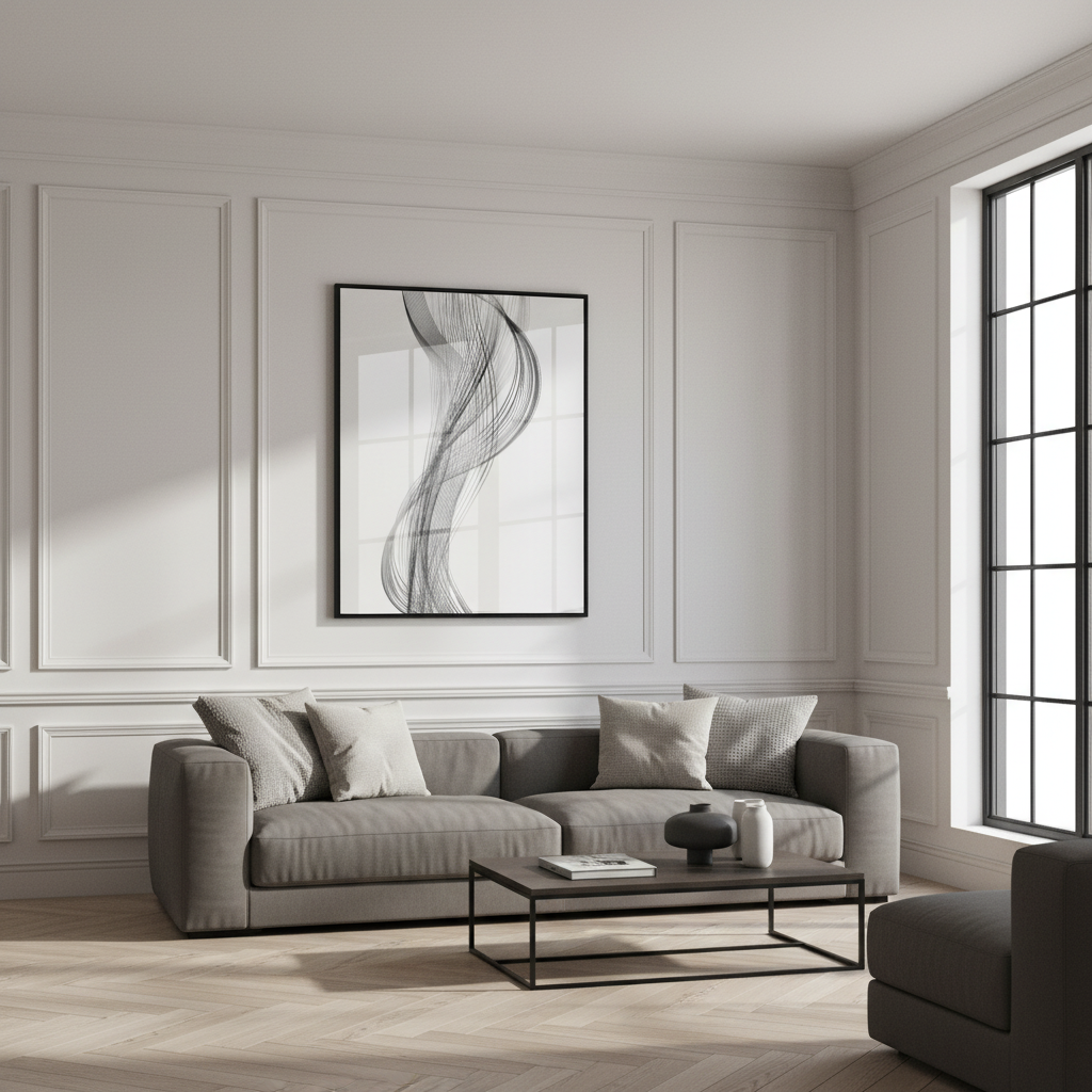 Black white curved line lines